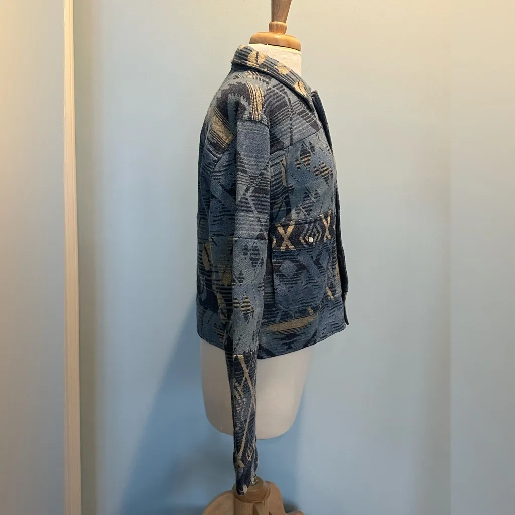 Double RL Ralph Lauren Southwestern jacket Wool linen cashmere blend NWT Blue Size undefined - Image 5