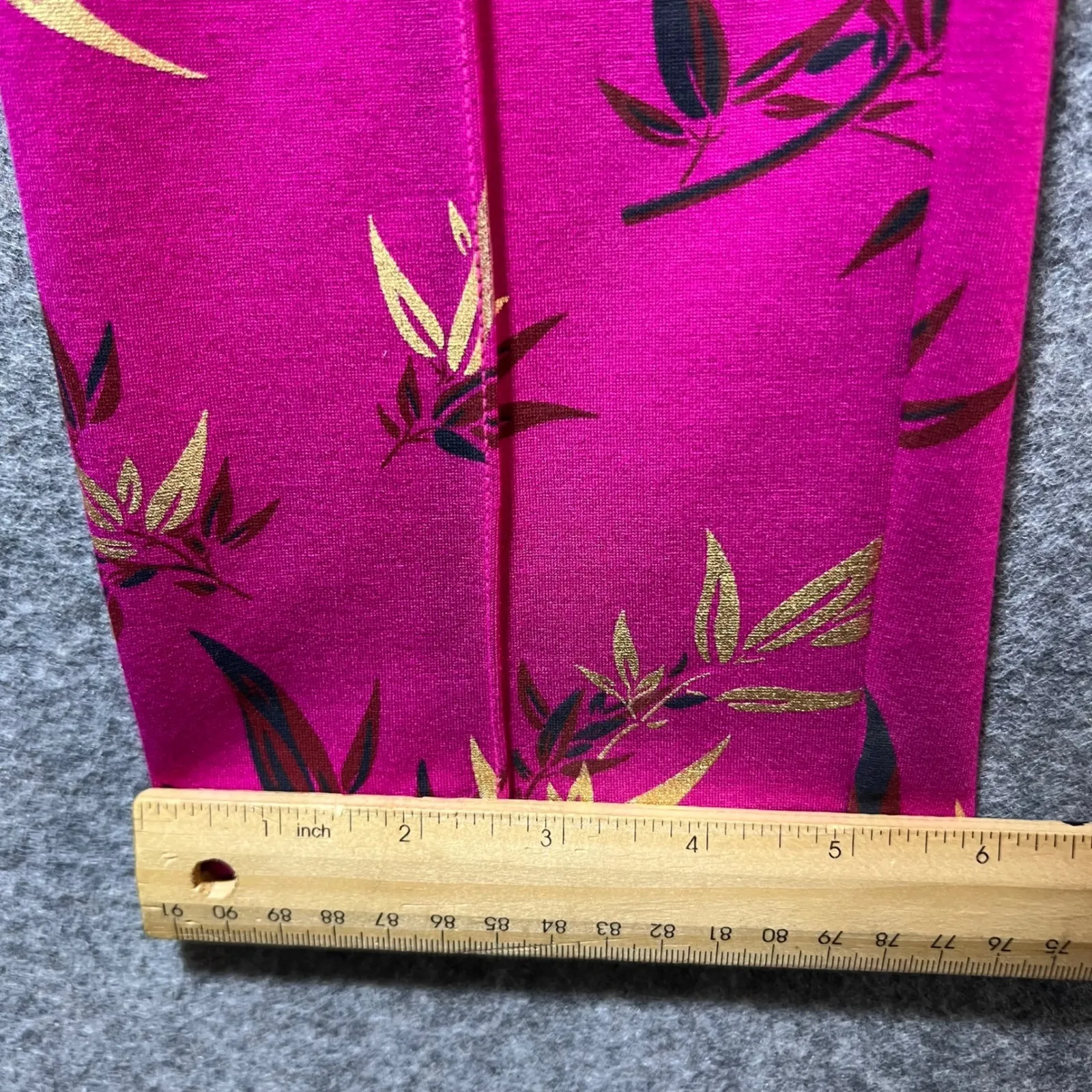 Soft Surroundings Pink Bamboo Leaf Print Pants Small High Waist Straight Leg - Image 4
