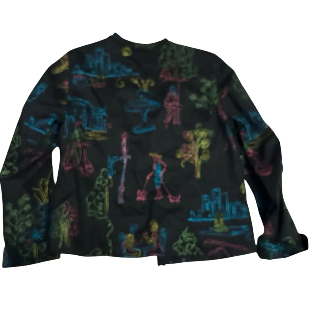 Coldwater Creek Black Jacket with Multicolor Embroidery - Image 2