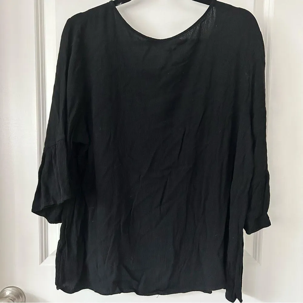 Naïf Black Embroidered Women's Top Size 3X - Image 5