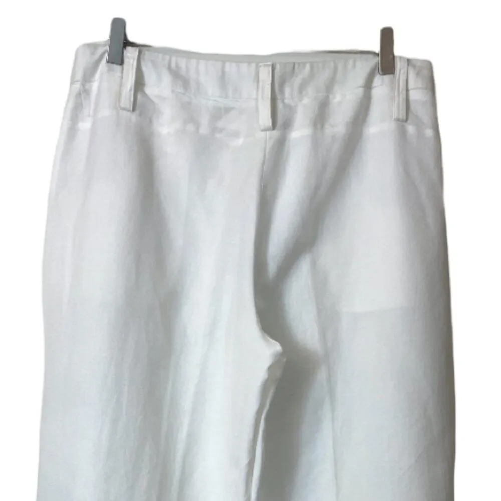 Atelier Women's Wide Leg High Waist High Rise Sailor Pants Trousers White Sz 12 - Image 4