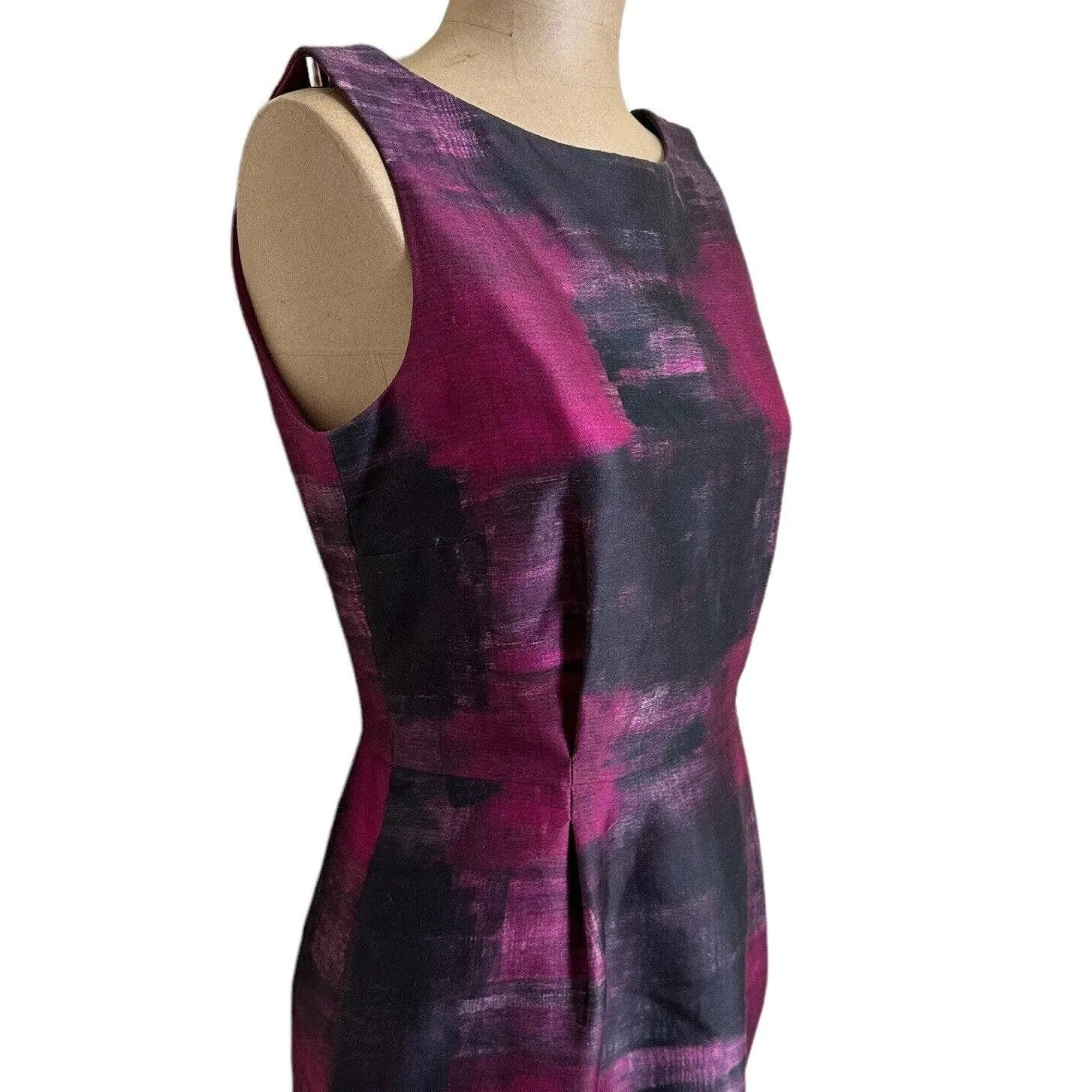 MaxMara Mini Sheath Dress Pink Italian Silk Blend Abstract Floral Print size 6 - Image 7