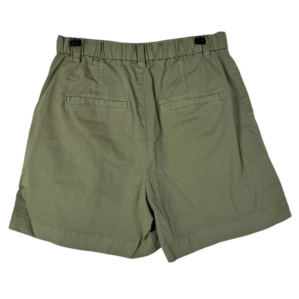 Gap Green High Rise Pleated Khaki Mom Camp Shorts 4 - Image 3