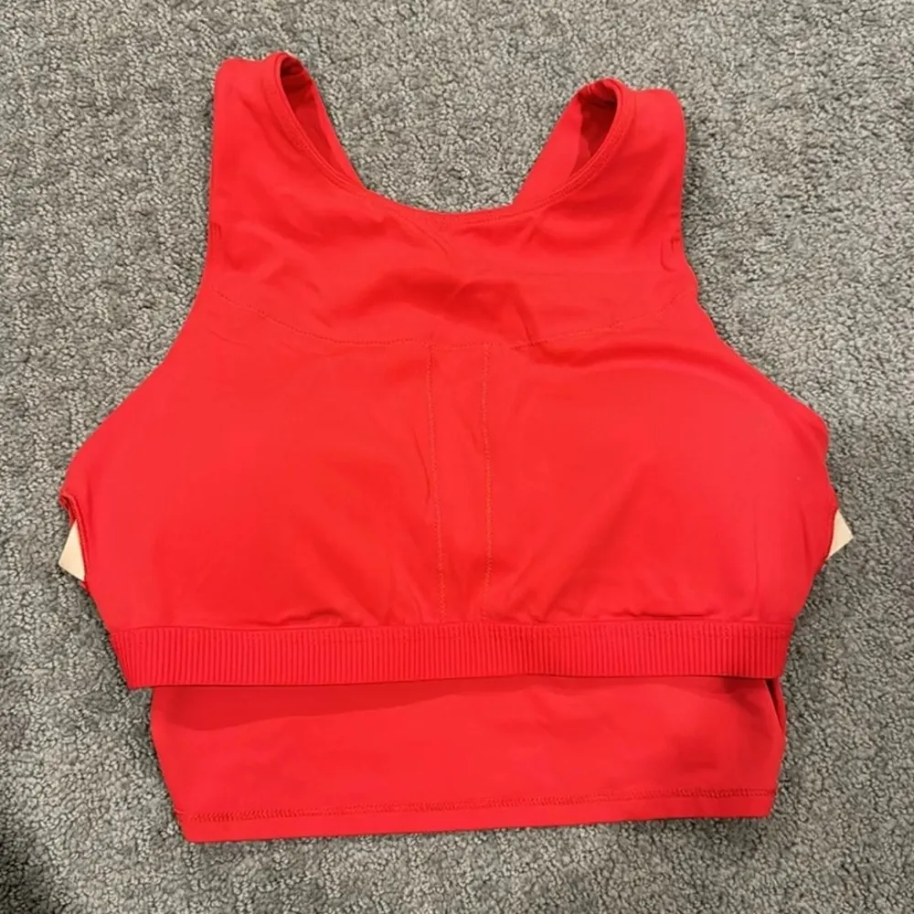 Tight Fit Butterluxe Racerback Tank Top w/ Built-In Bra in Deep Red - Image 6