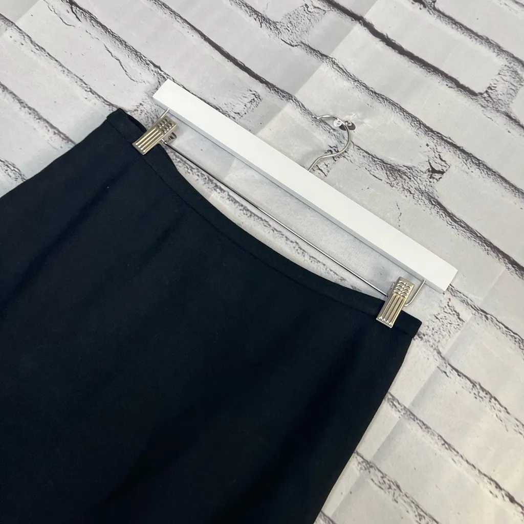 Linda Allard Ellen Tracy Black Wool Blend Pencil Midi Skirt Minimalist Size 8 - Image 7