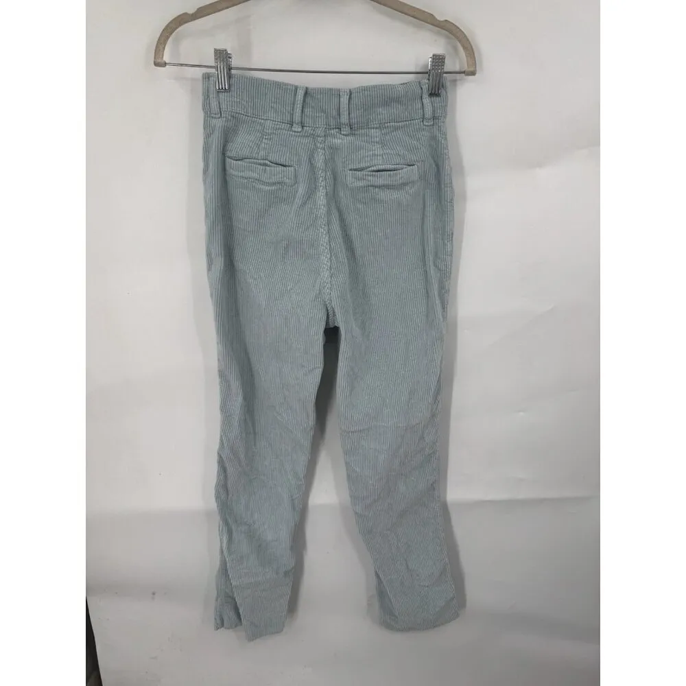 Faherty Womens Portland Corduroy Pants Women‎ Size 25 High Rise Baby Blue Preppy - Image 3