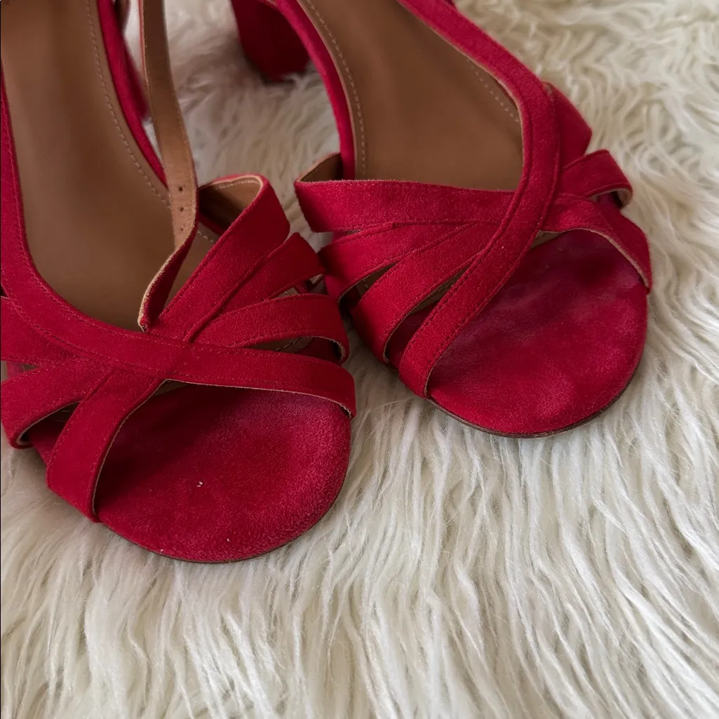 Ba&sh  Red Camelia Block Sandals - Image 8