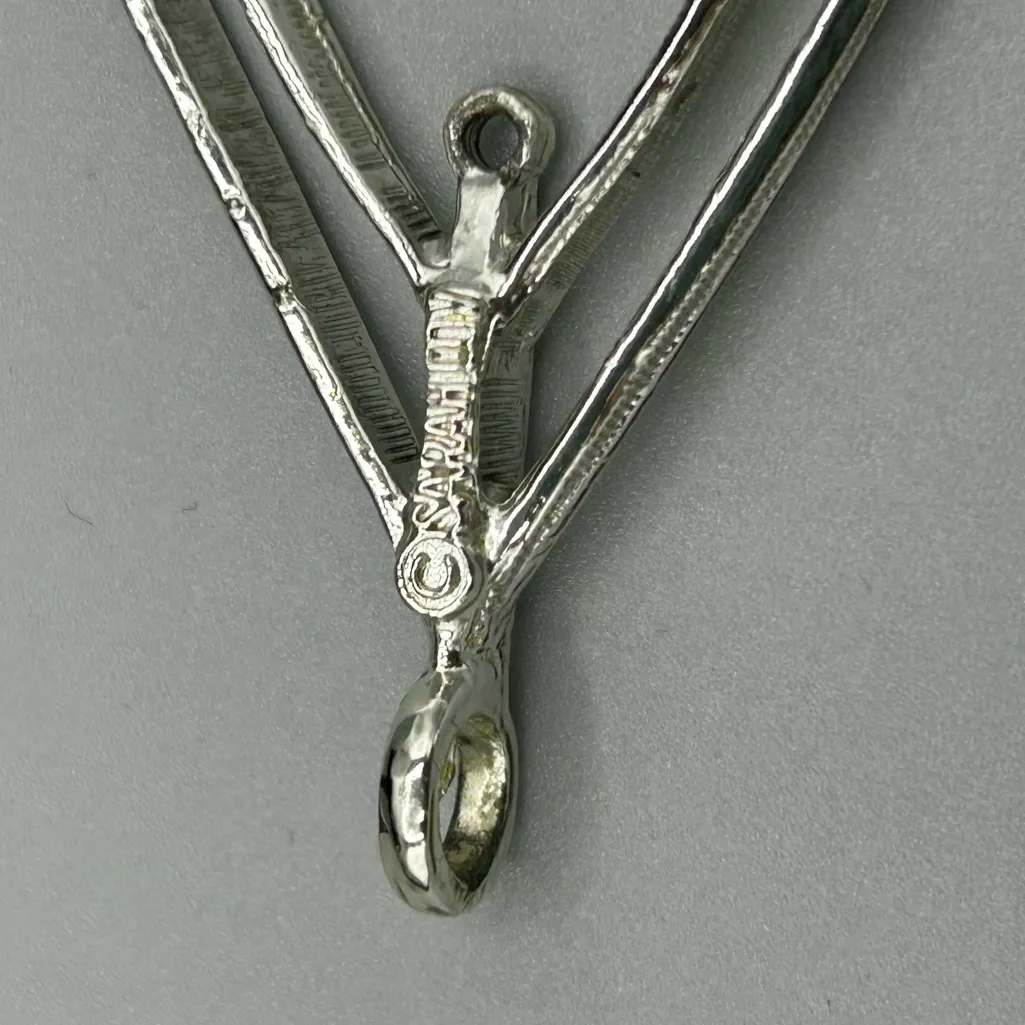 Vintage Sarah Coventry Silver Tone Teardrop Pendant Enhancer Frame - Image 7