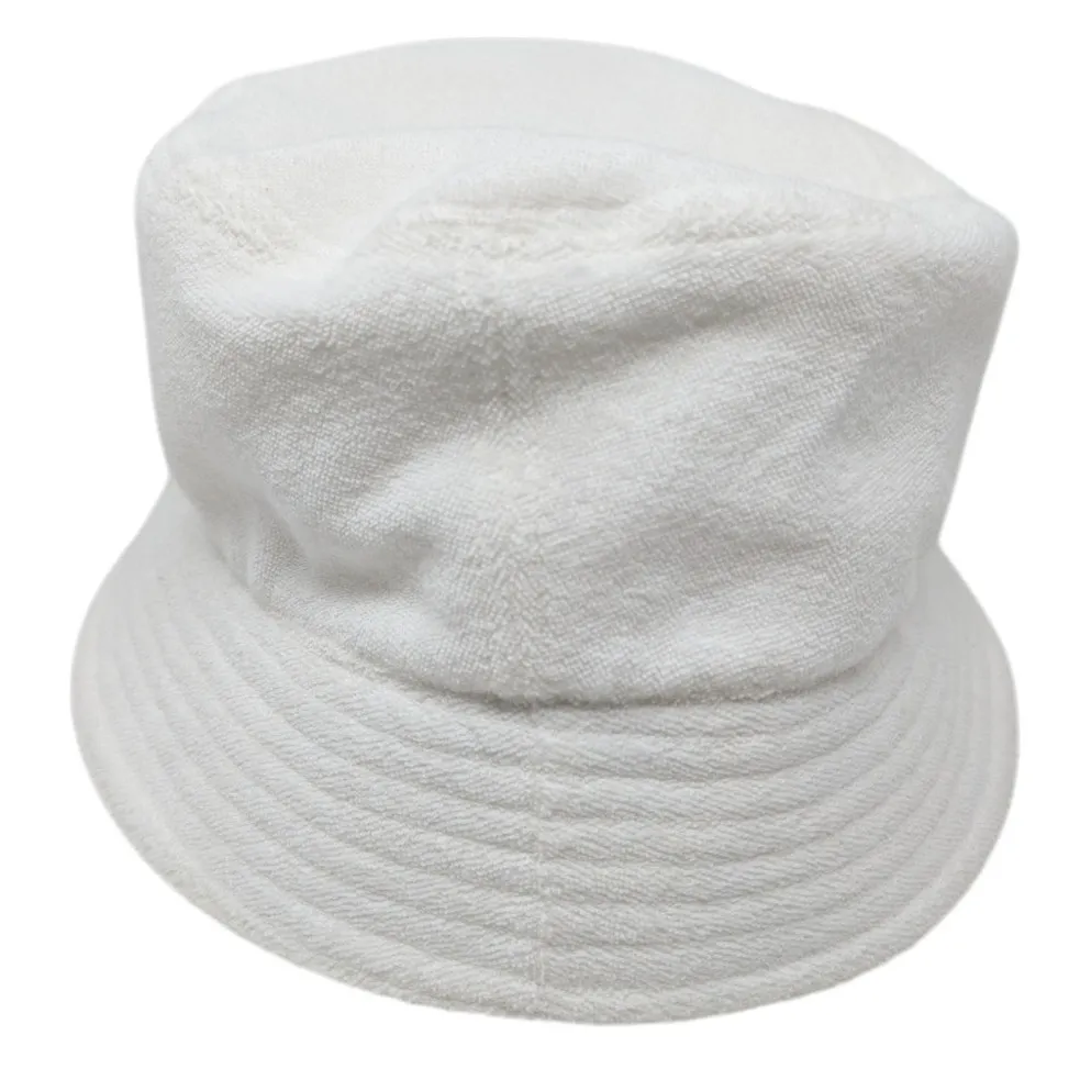 Dolce & Gabbana White Terry Cloth Bucket Hat Size 60 Made in Italy - Image 2