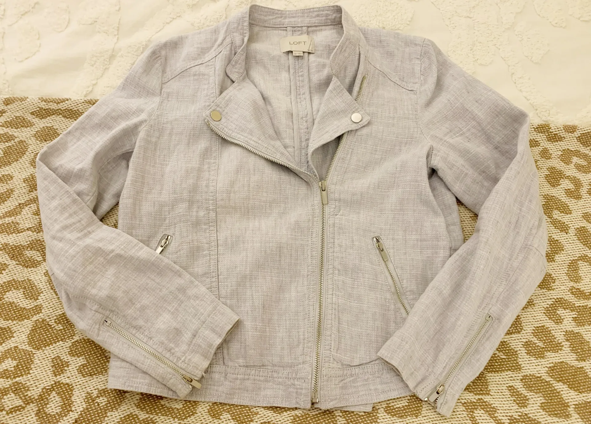 Linen Blend Moto Jacket - Image 4