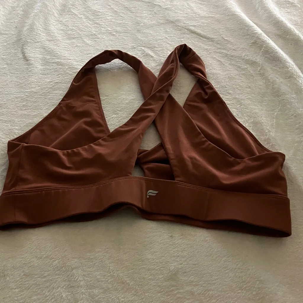 Burnt Orange Twist Front Sports Bra - Image 9