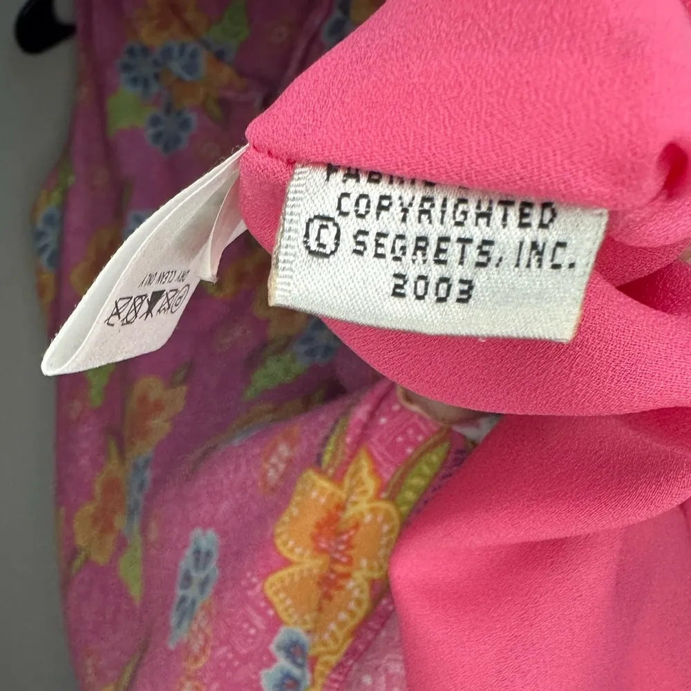 Vintage Y2K Sigrid Olsen Sport Pink Floral Sleeveless Midi Dress Women 8 Easter - Image 10