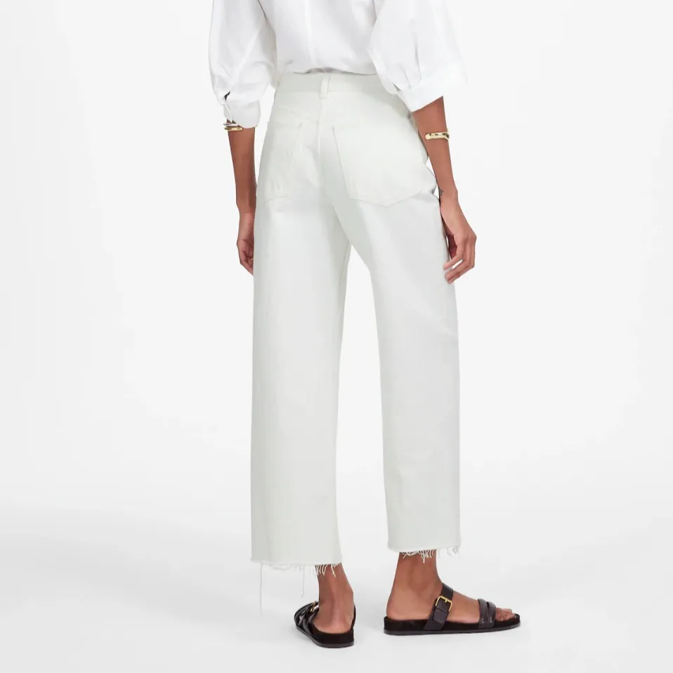 Madewell Low-Slung Baggy‎ Crop Pure White size 25 NWT - Image 2