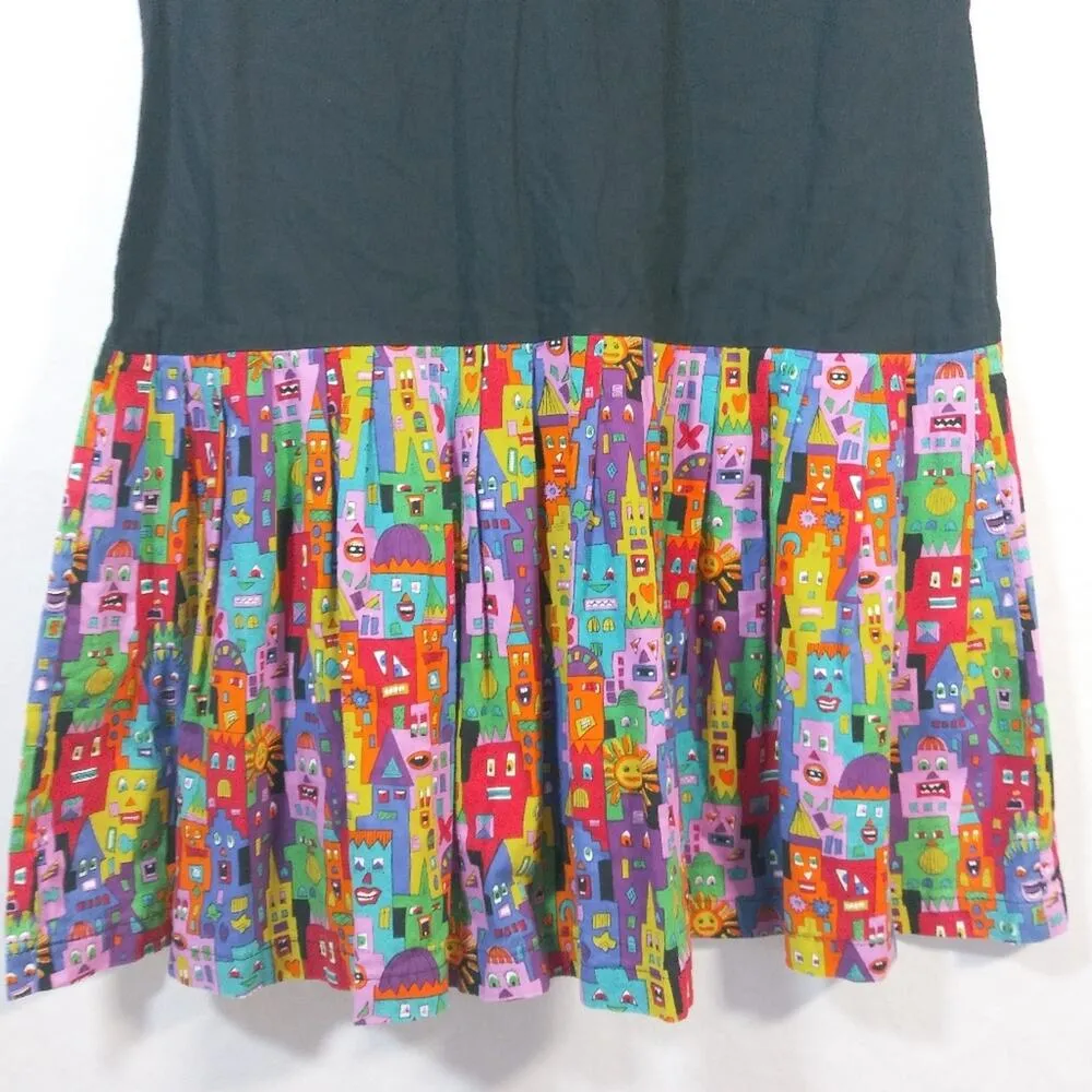 Single Track Design Black Tunic Style Artsy Funky Dress Size Small - Image 4