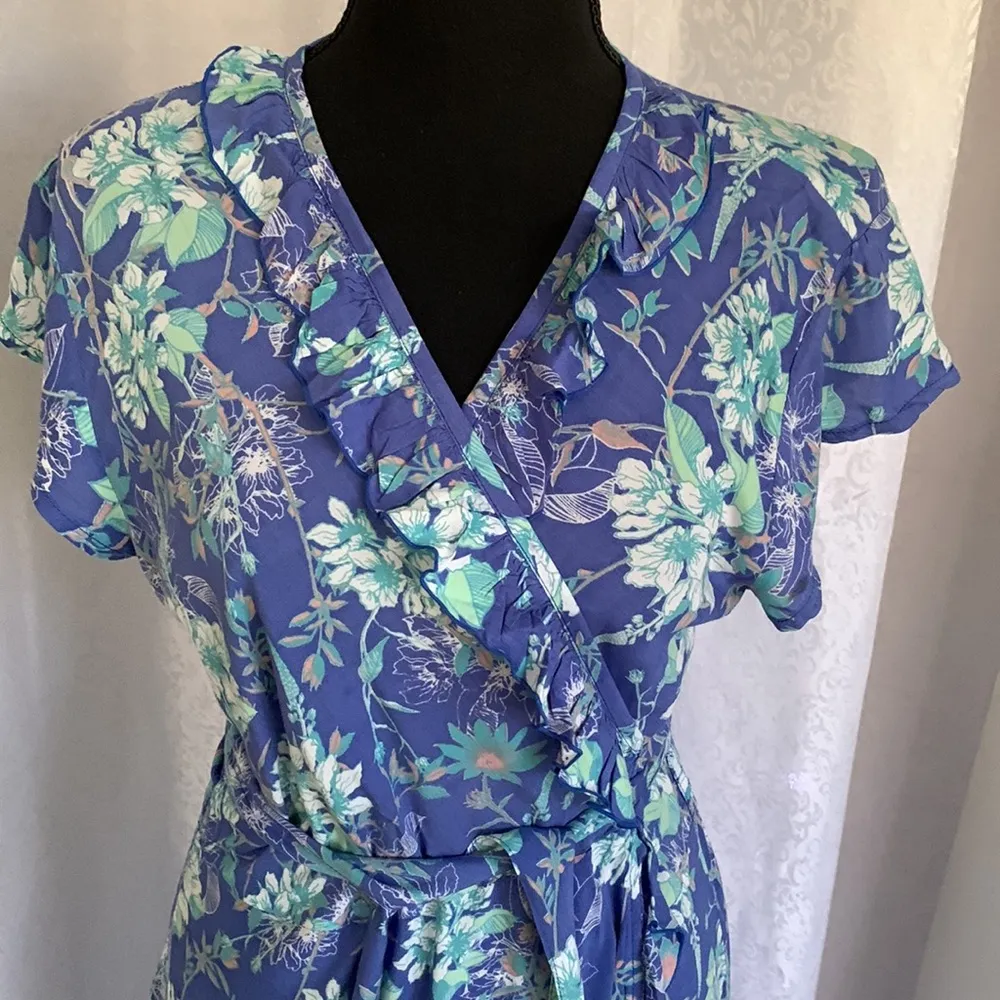 WALKER & WADE Wrap Dress with Ruffle Sz:M Size M - Image 2