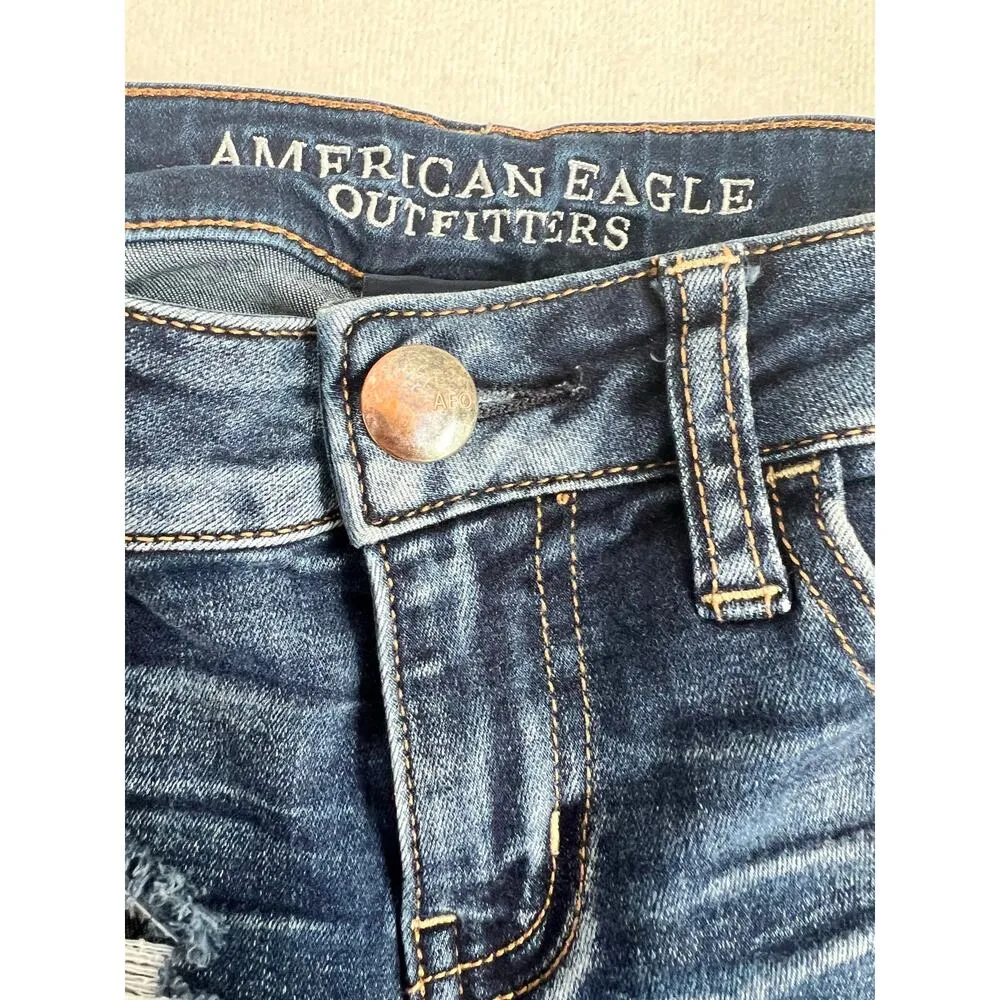 American Eagle Outfitters Super Stretch Distressed Low Rise Skinny Jeans Size 0 - Image 5