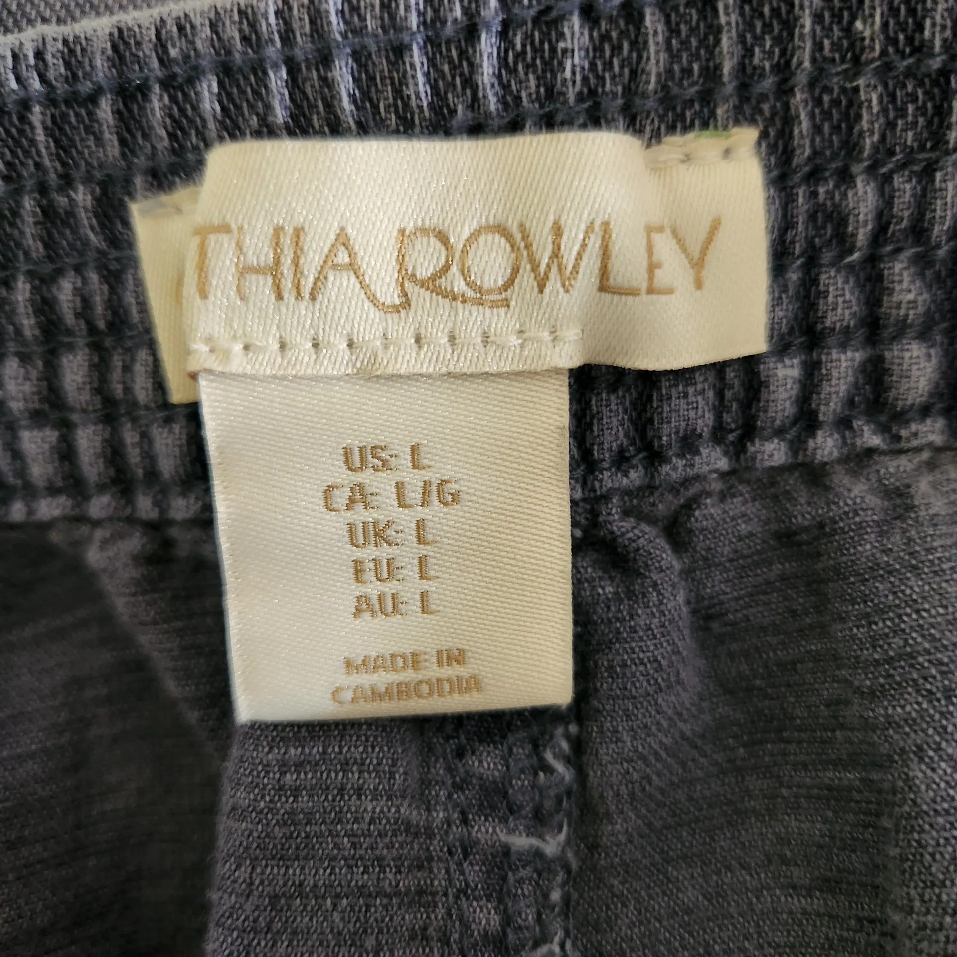 Cynthia Rowley Blue Linen Blend Cargo Jogger Pants NWT Size Large Cargo Joggers - Image 7