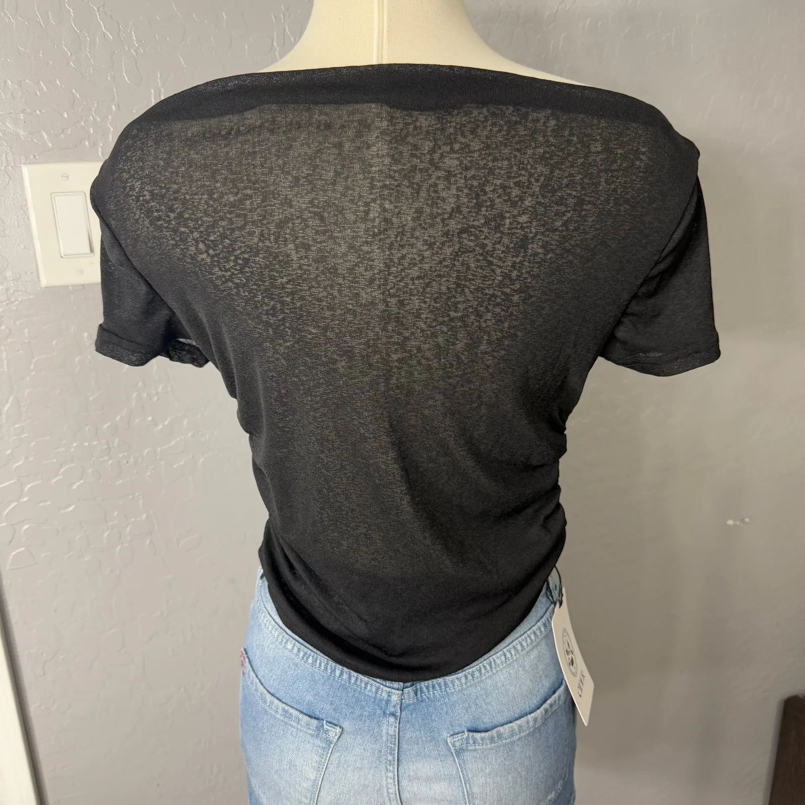 Cider Mesh Top, Black, M - Image 2