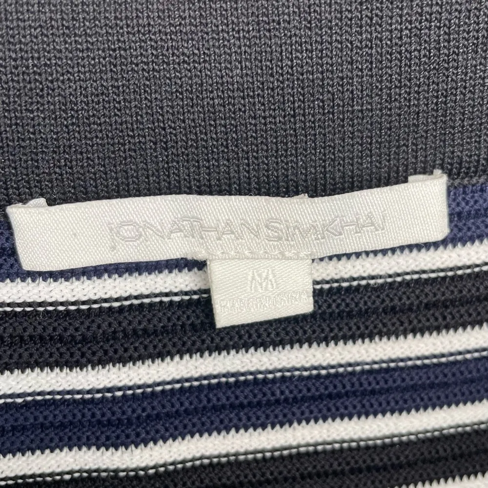 Jonathan Simhkai Midi Pencil Skirt Sz Medium Ribbed Bodycon Blue White Black EUC - Image 7