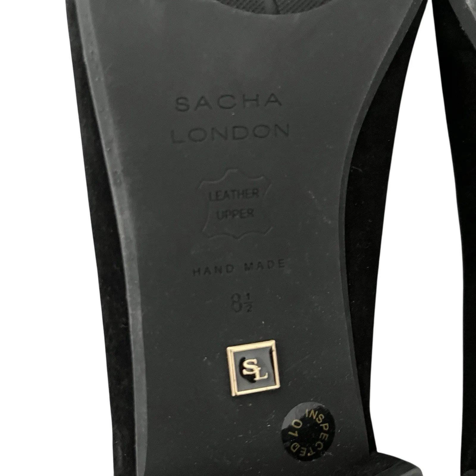 Sacha London Capri Suede Low Heels Shoes Black 8.5 Minimalist Quiet Lux Pumps - Image 8