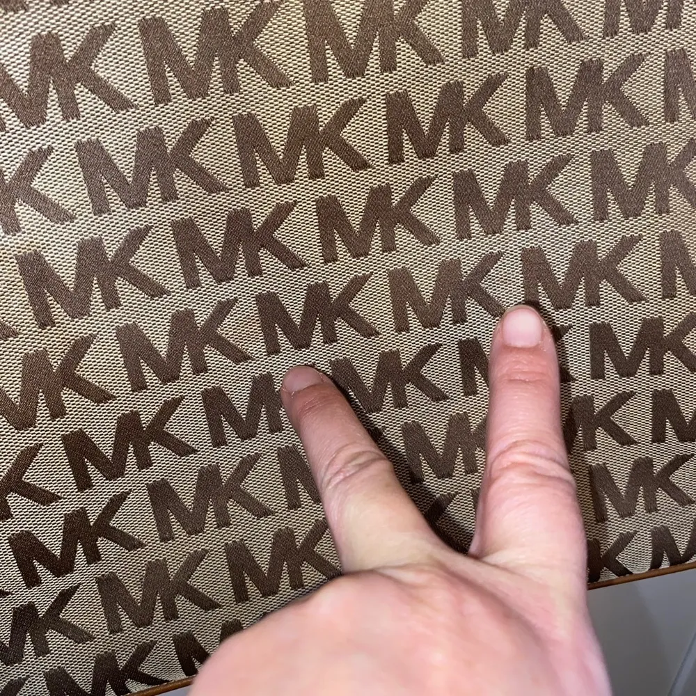 Michael Kors Jet Set brown & tan canvas Logo Tote Handbag satchel shoulder Purse - Image 5