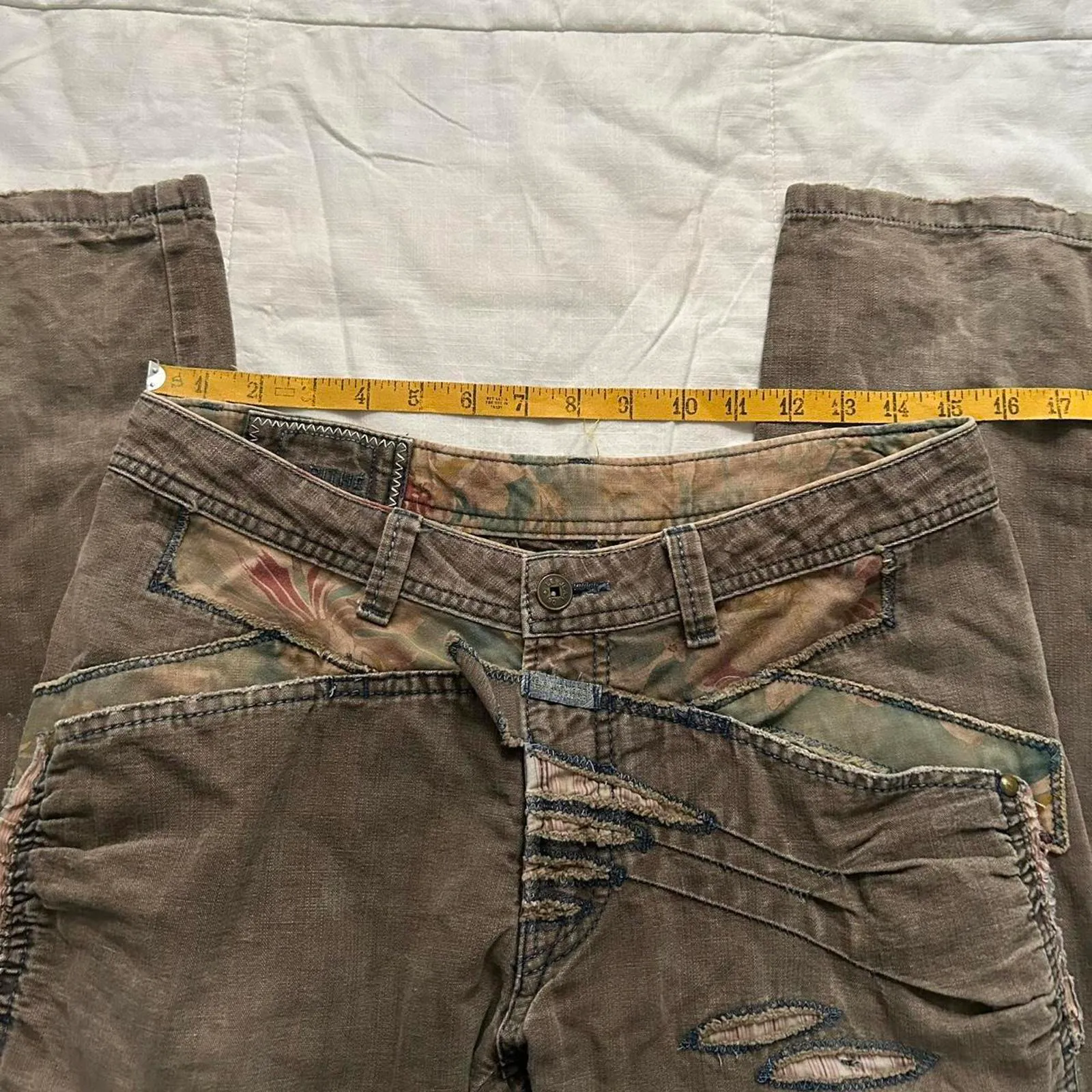 Marithe Francois Girbaud brown patched ripped unique detailing jeans Size 30 - Image 6