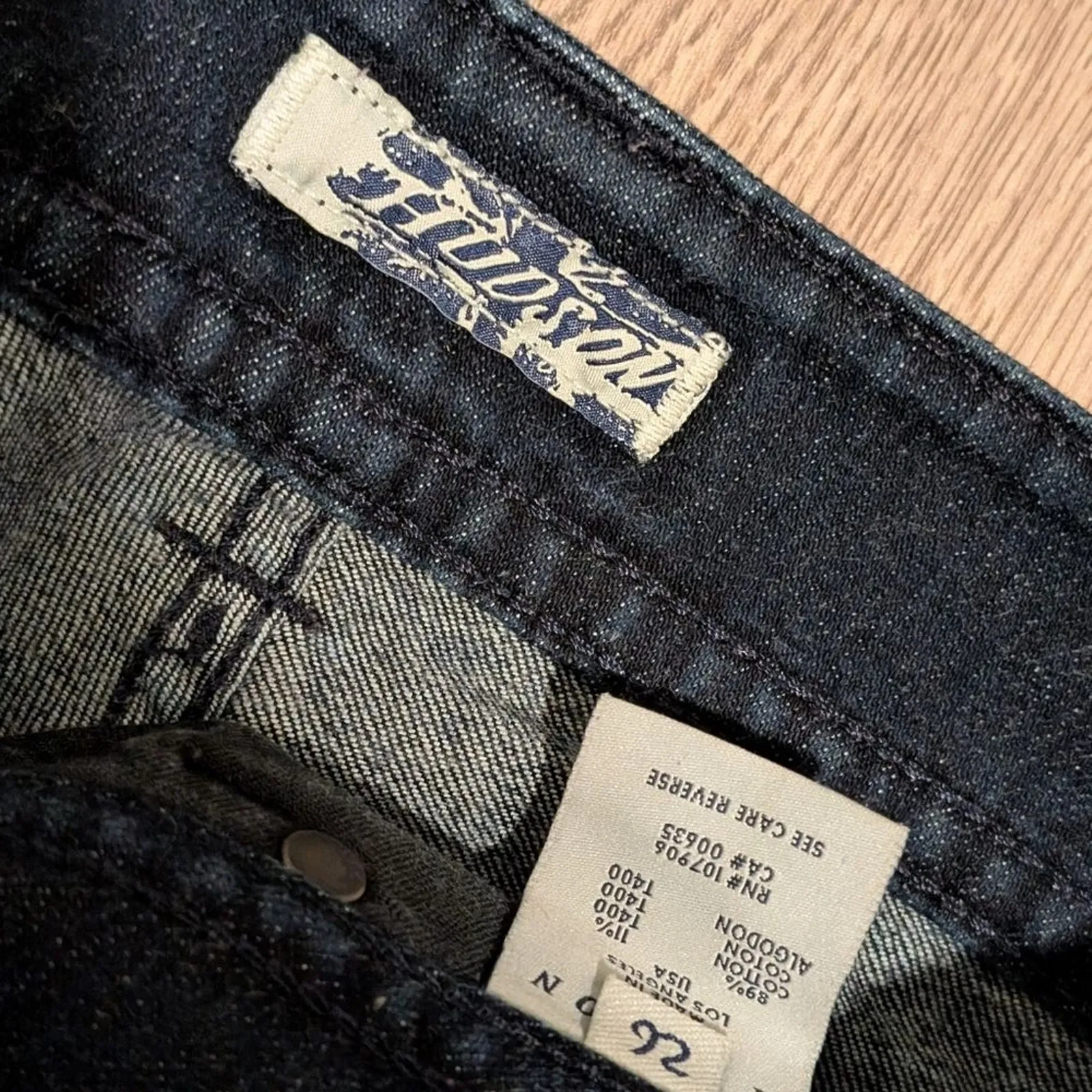 HUDSON JEANS 26 Bootcut Stretch Dark Indigo Wash Designer Premium Denim Made USA - Image 4