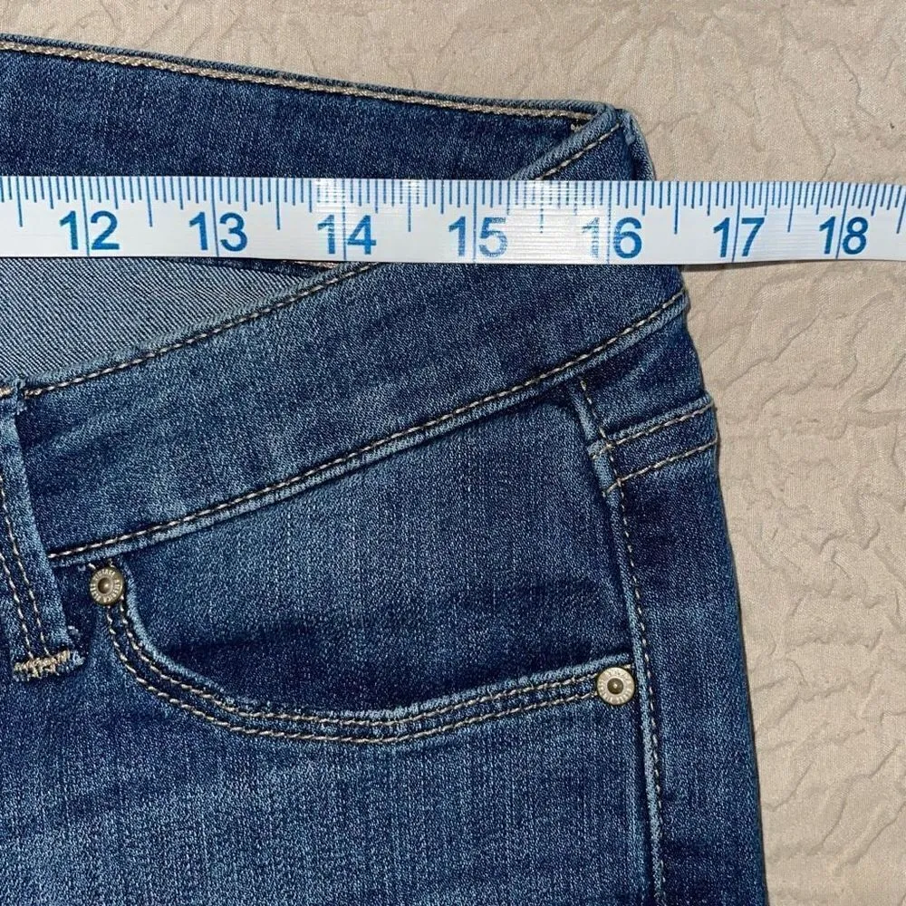 Vintage America Blues Stretch Denim Cropped Skinny Jeans Mid Rise Size 8/29 Medi Blue - Image 9