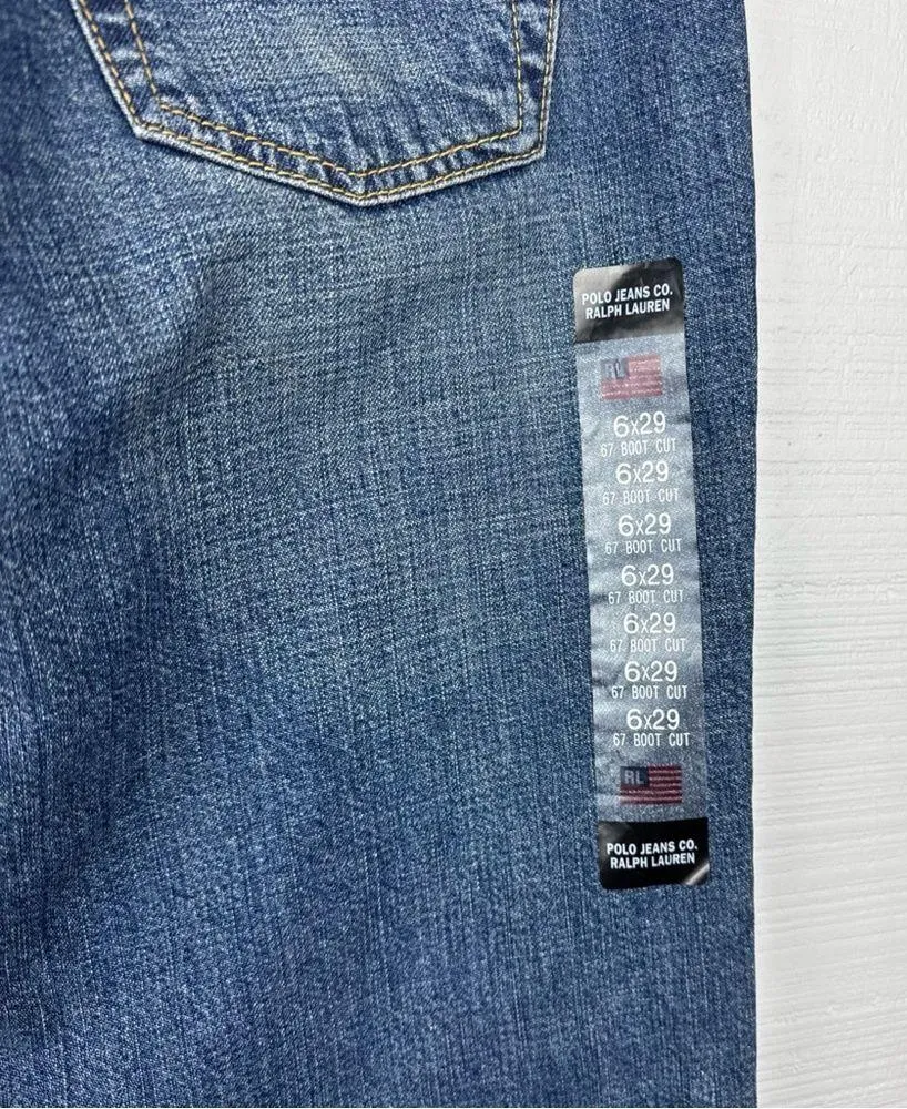 NWT Polo Jeans Co Ralph Lauren Bootcut Blue Jeans Medium Wash Mid Rise 6x29 Size 6 - Image 4