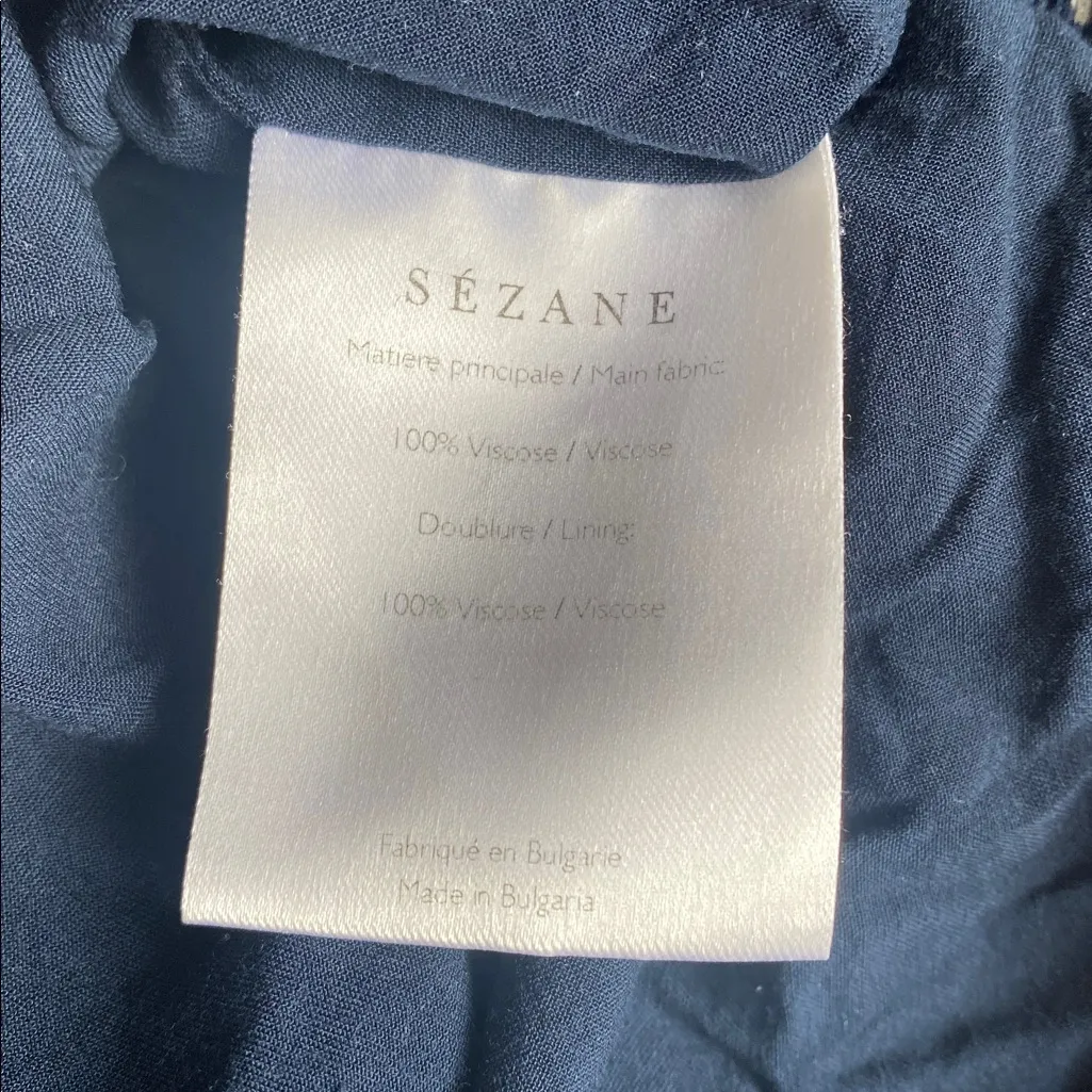 Sézane Joe navy blue white flower print dress 2 - Image 9