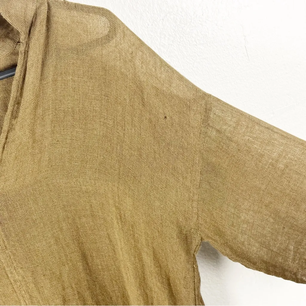 EILEEN FISHER 100% Organic Linen Gauzy Drop Shoulder Tunic Top, Size XXS/XS - Image 7