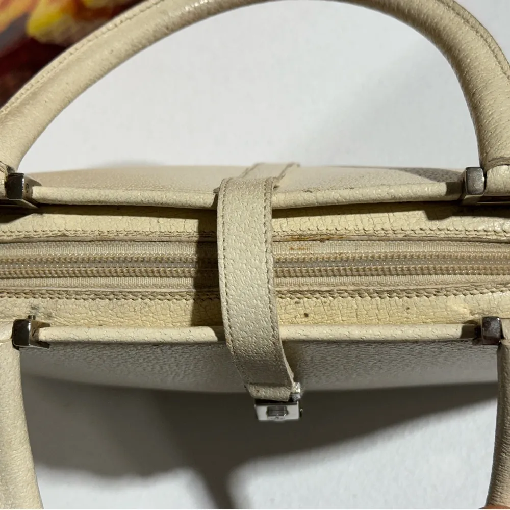 GUCCI Jackie Handbag Tote 002 1071 Silver Hardware Leather White 1669 - Image 6