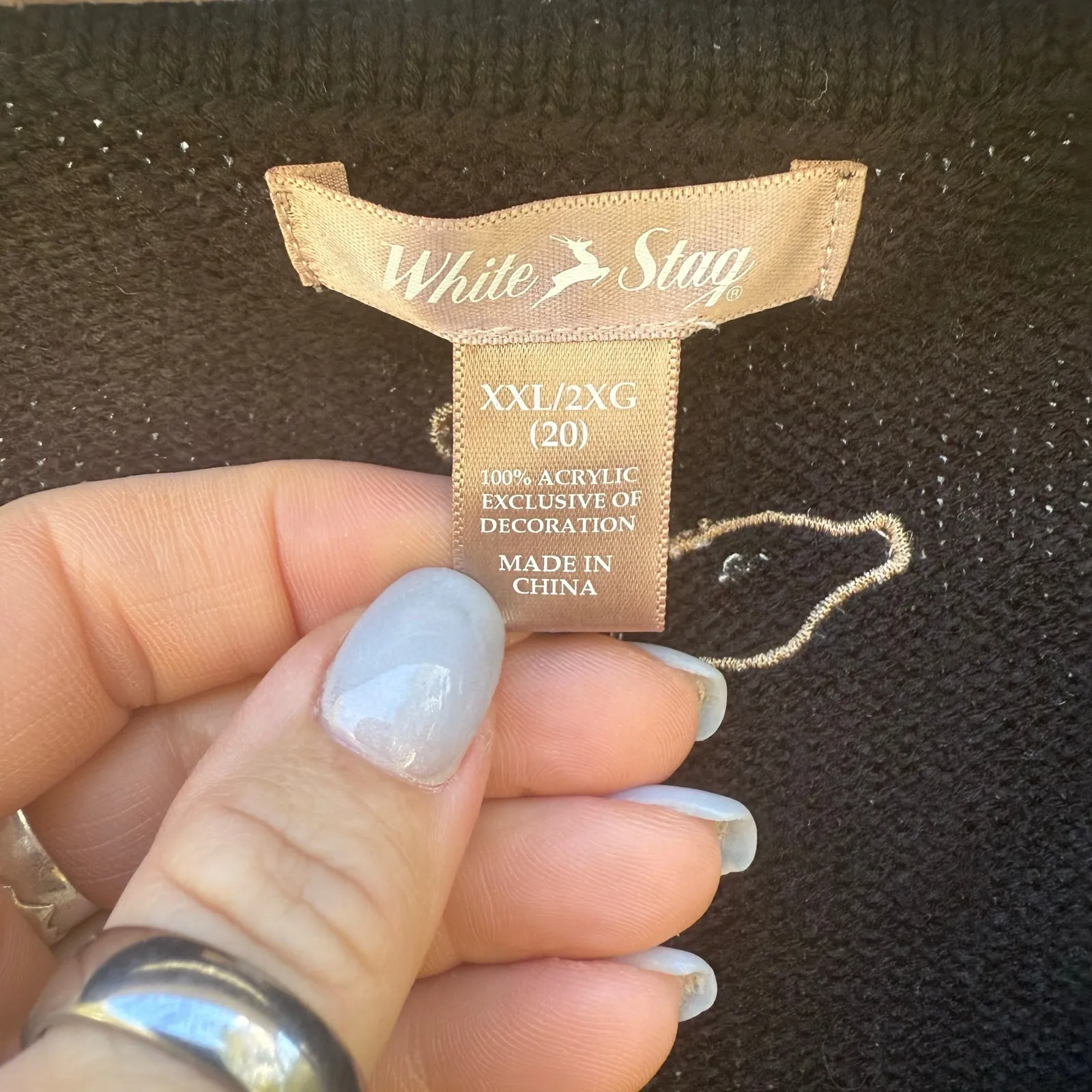 Vintage Y2K White Stag Prancing Reindeer Snowflakes Christmas Sweater Vest XXL Black Size XL - Image 3