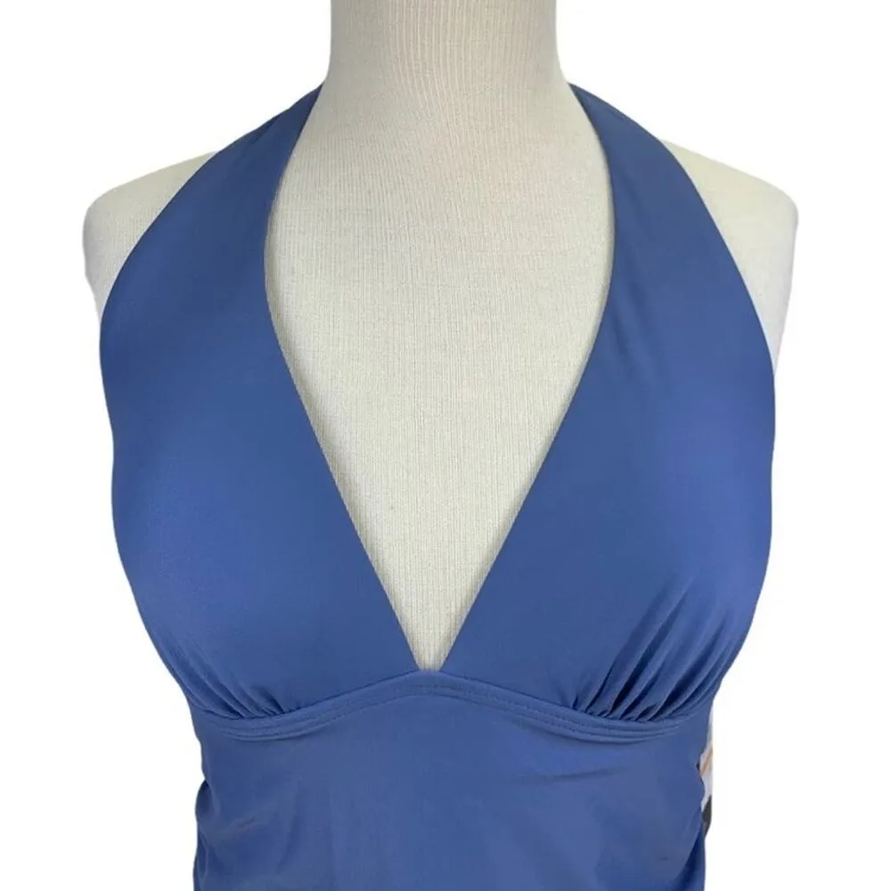 Tommy Hilfiger | NWT | Small | Harbor Blue V-Neck Shirred Halter Swim Tankini - Image 4