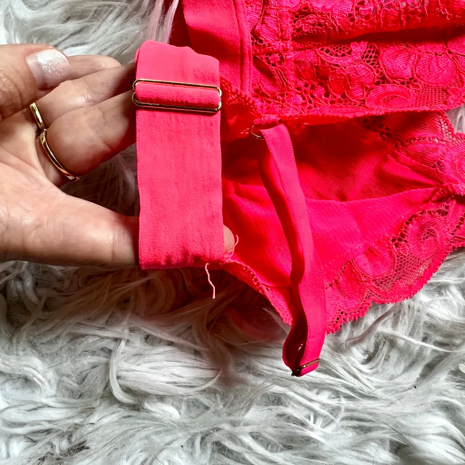 Free people we are hah sistah hot pink adjustable racerback bralette size S - Image 6