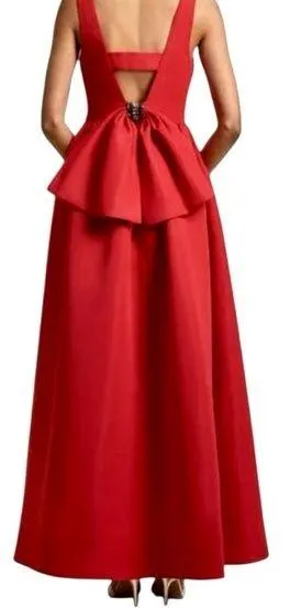 Sachin + Babi Katrina Gown Cherry Red size 6 Bow Embellished Back Formal Event - Image 2