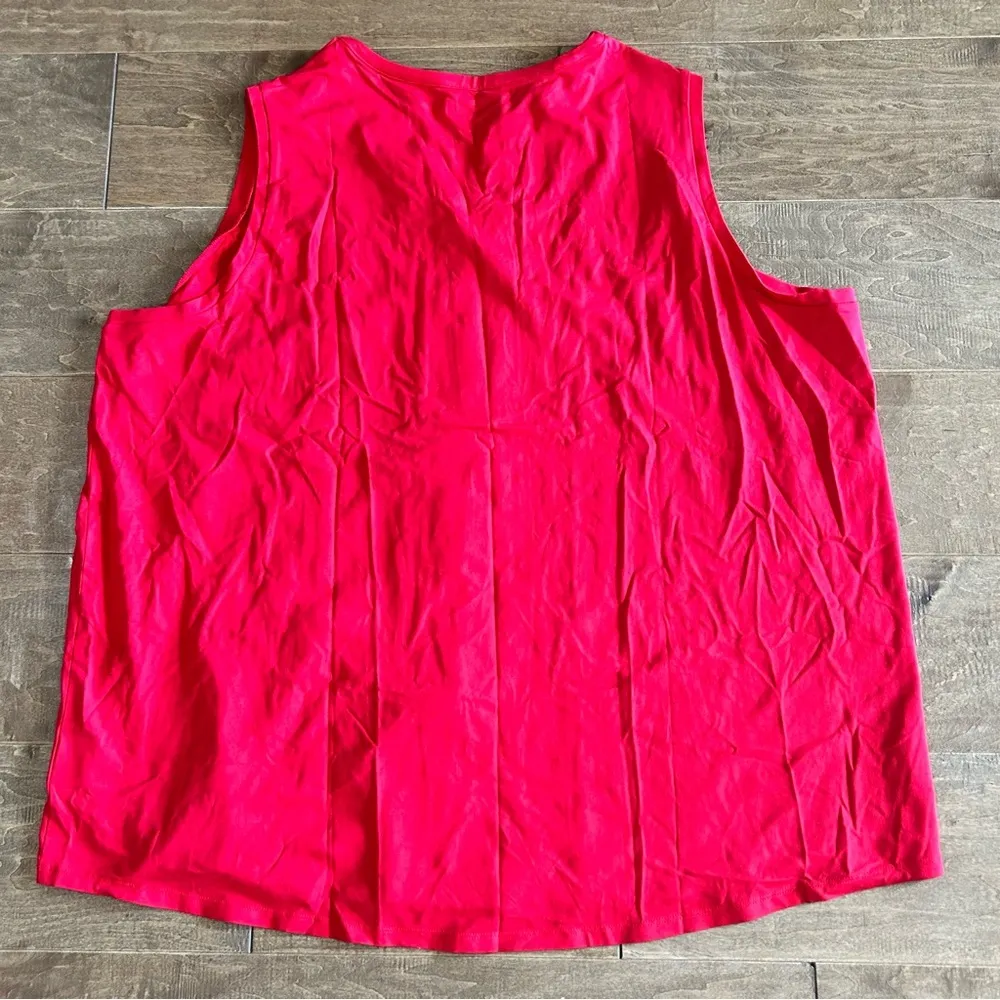 Lands’ End Women’s Plus Size Sleeveless Button Down Crochet Detail Red 3X EUC - Image 7