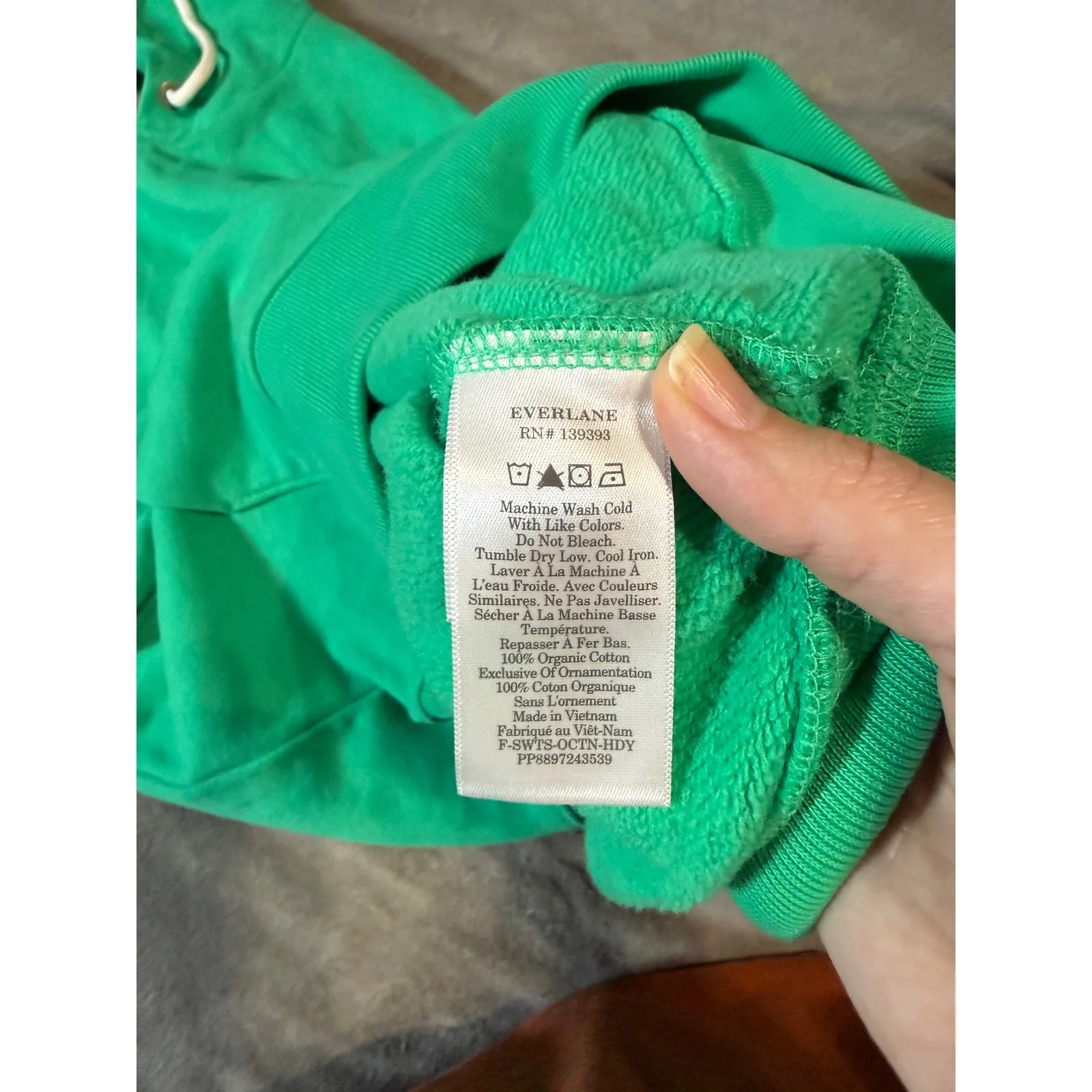 NWT Everlane The Track Organic
Popover Oversized Hoodie Jade Green Size XXS - Image 9