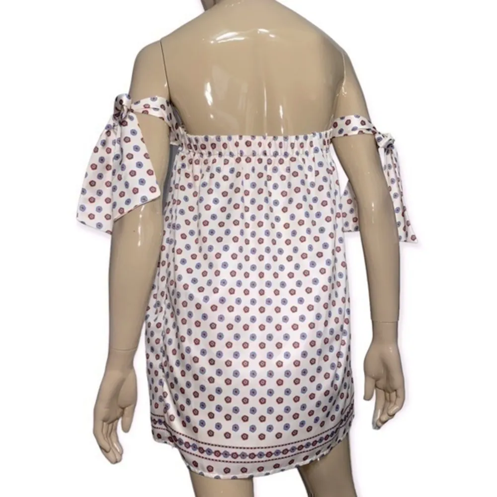 Tularosa Women’s Size S Perry Ivory Paisley Print Shift Strapless Mini Dress - Image 8