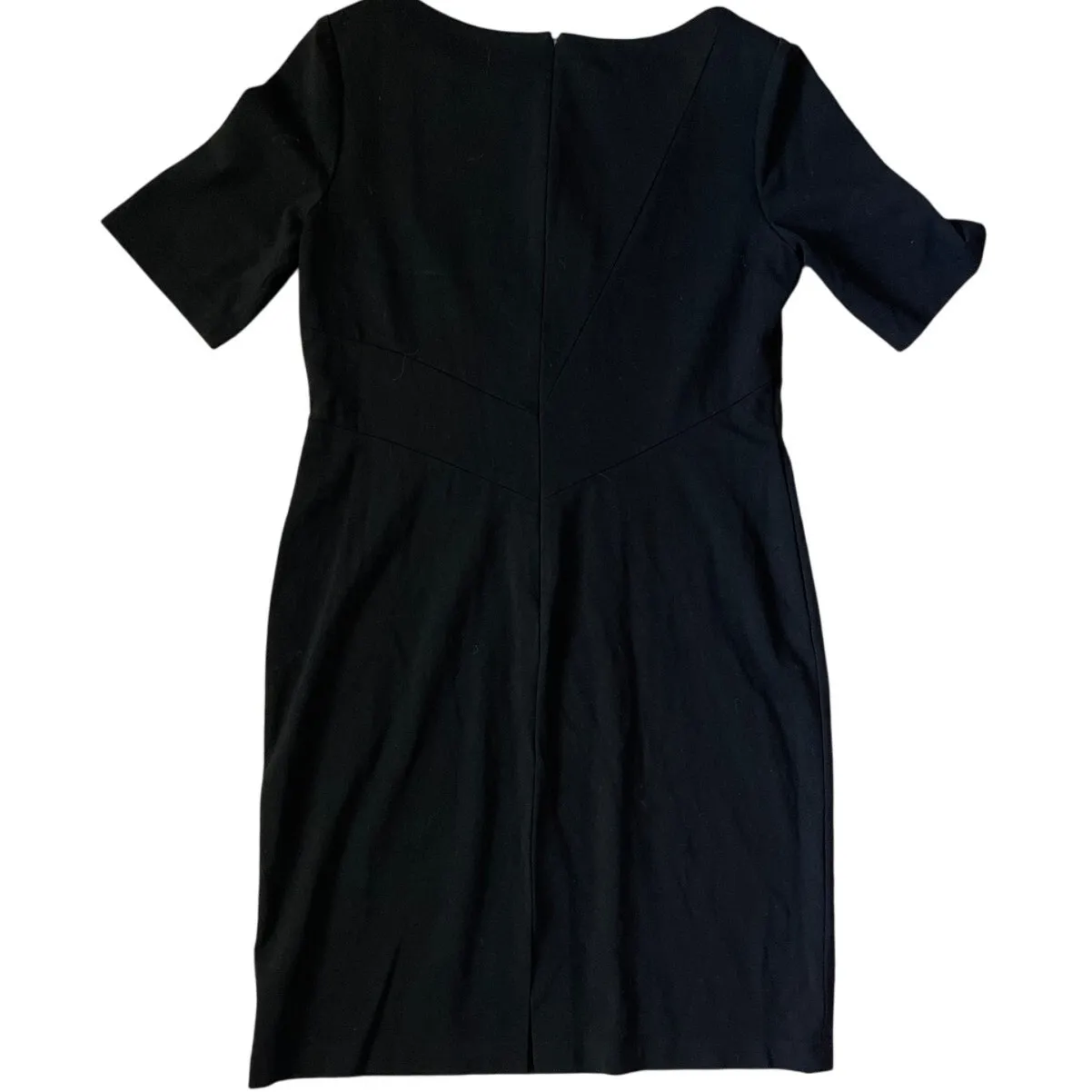 Lafayette 148 New York Luxury Career Ponte Stretch Black Sheath Dress Size 12 - Image 2