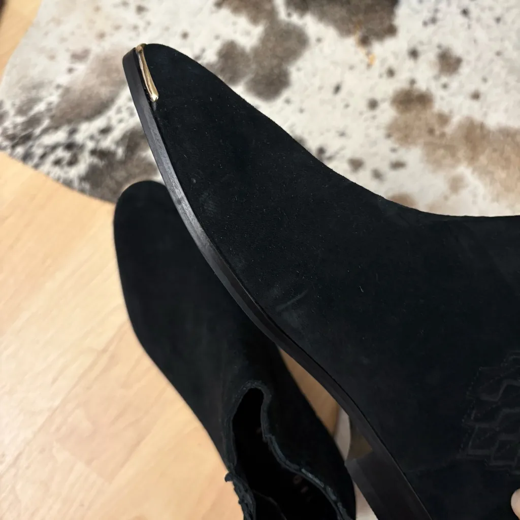 TED BAKER LONDON‎ Black Iveca Suede Booties Size 39 - Image 8
