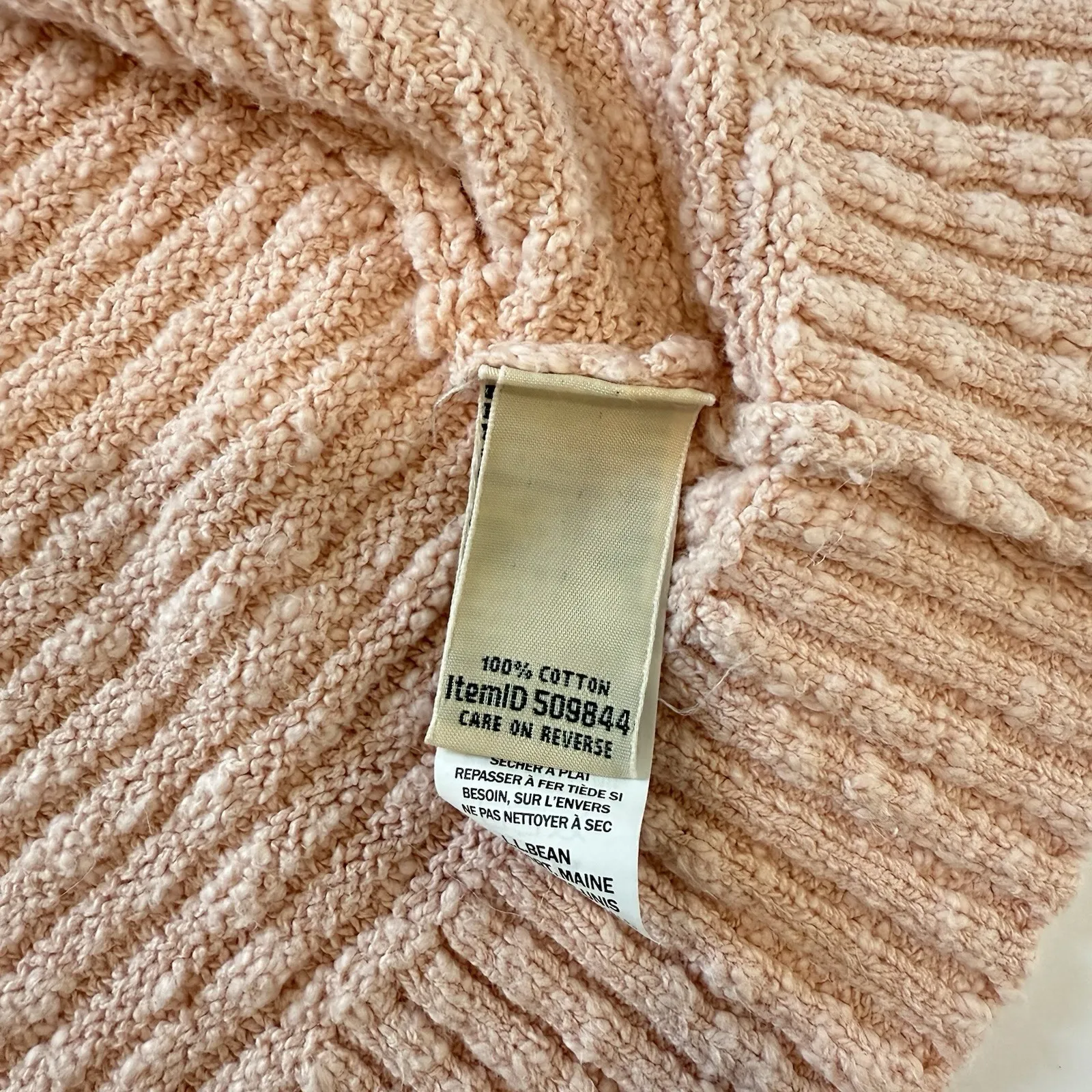 LL Bean Pink Midweight Cotton Slub Open‎ Cardigan Sweater Size XL - Image 9