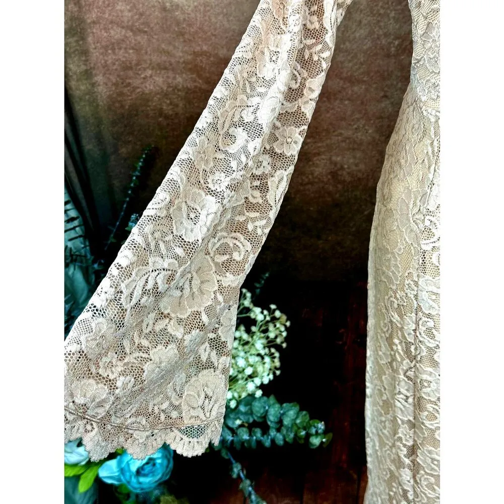 Show Me Your Mumu Natalie Low Back Maxi Dress Champagne Forever Lace M - Image 7