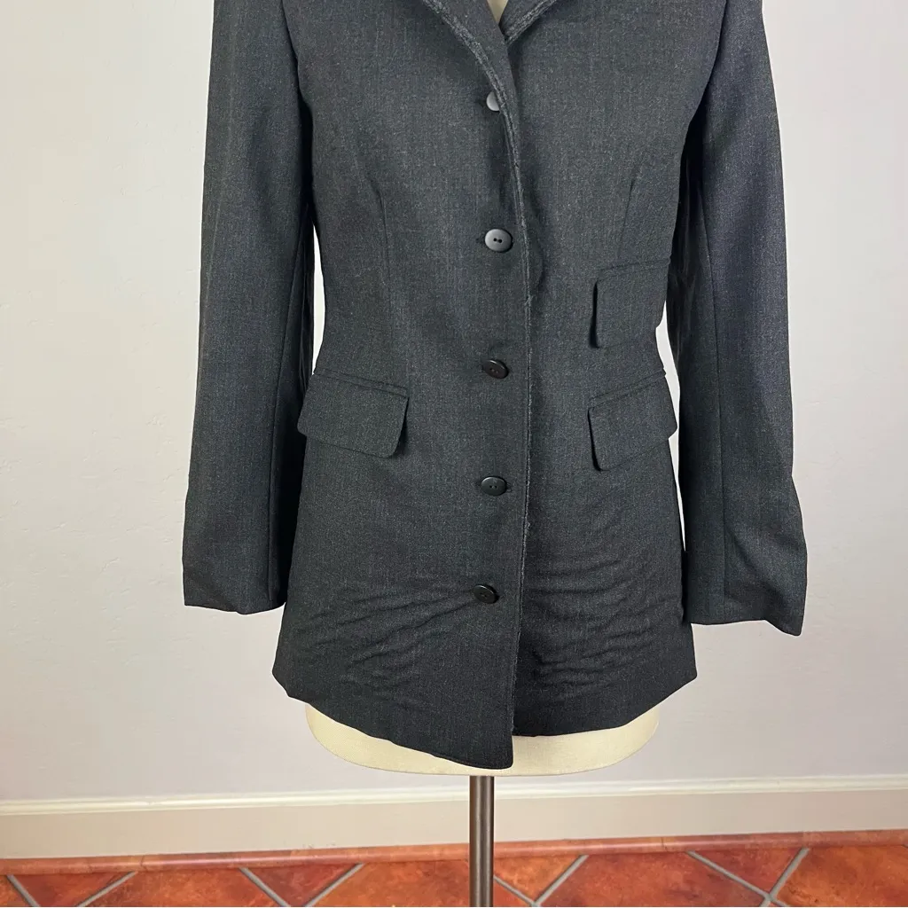 Anni Kuan Grey Wool Blend Blazer Gray Size 4 - Image 4