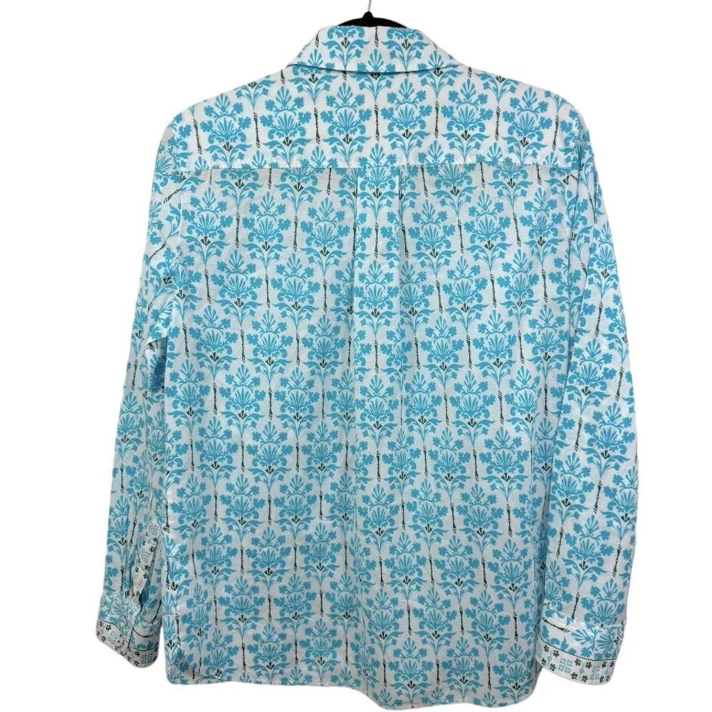 Talbots Modern Classic Button Down Shirt Floral Damask Bouquet Size‎ Medium - Image 4