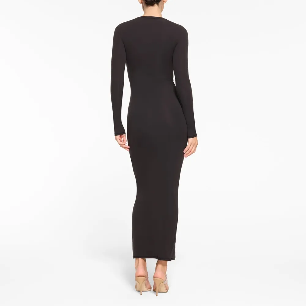 SKIMS Fits Everybody crew Neck long sleeve Dress, BLACK, SMALL, $88 - Image 2
