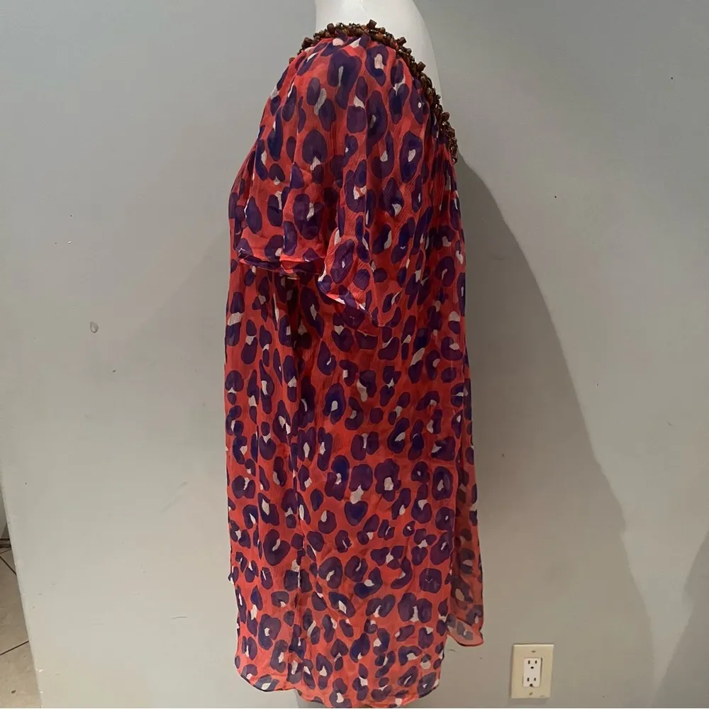 DVF | Pink Cheetah Sheer Dress - Image 3