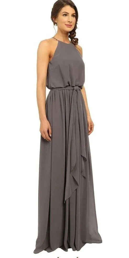 Donna Morgan Collection Alana Halter Blouson Gown Gray Women’s 6 - Image 2