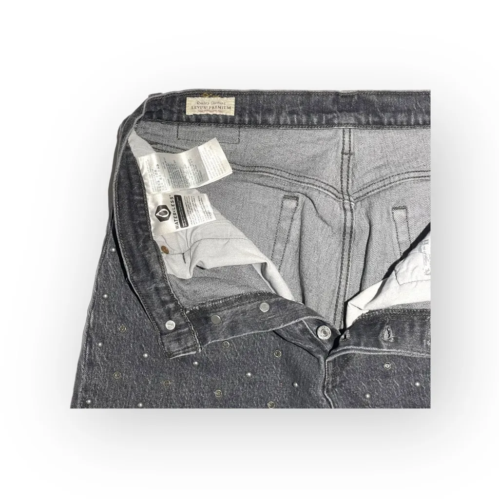 Levi’s x Free People ✪ 501 Crystal Crop Stretch Jeans ✪ Black Wash ✪ 30 Y2K Vibe - Image 8