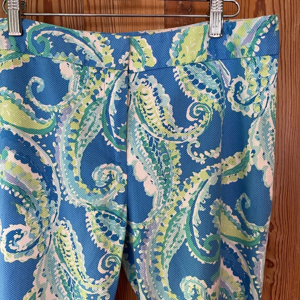 J. McLaughlin Portman Slim Fit Watercolor Paisley Trousers ~ Size 10 💛🍄 - Image 2